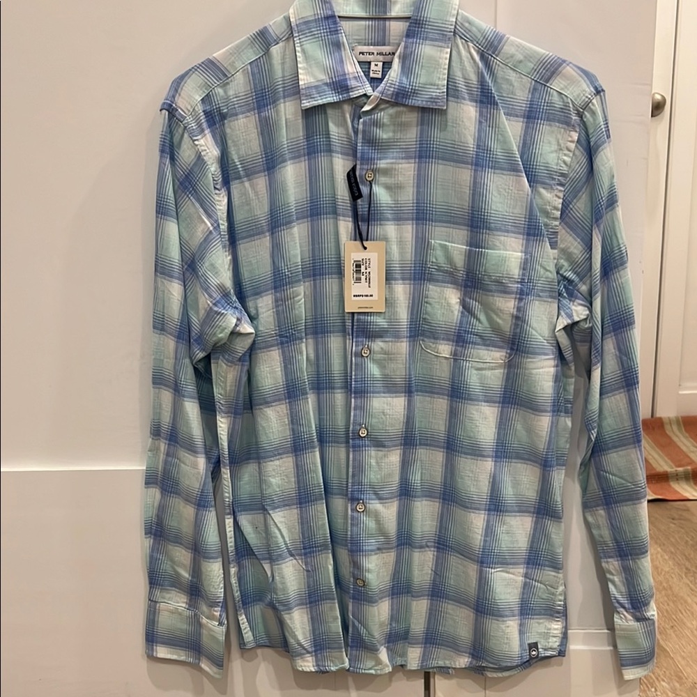 Men's Blue Plaid Shirt